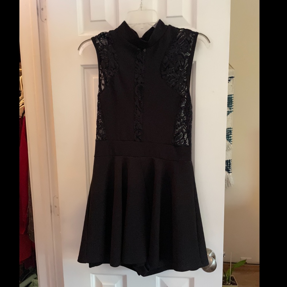 Black romper with lace